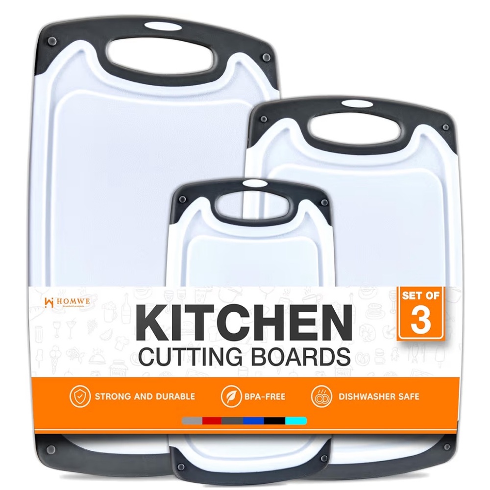 Amazon White and Black Kitchen Cutting Boards - Set of 3